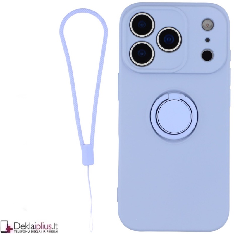 Guminis dėklas su žiedu - šviesiai violetinis (Apple Iphone 17 Pro Max/18 Pro Max) Guminis dėklas su žiedu - šviesiai violetinis (Apple Iphone 17 Pro Max/18 Pro Max)